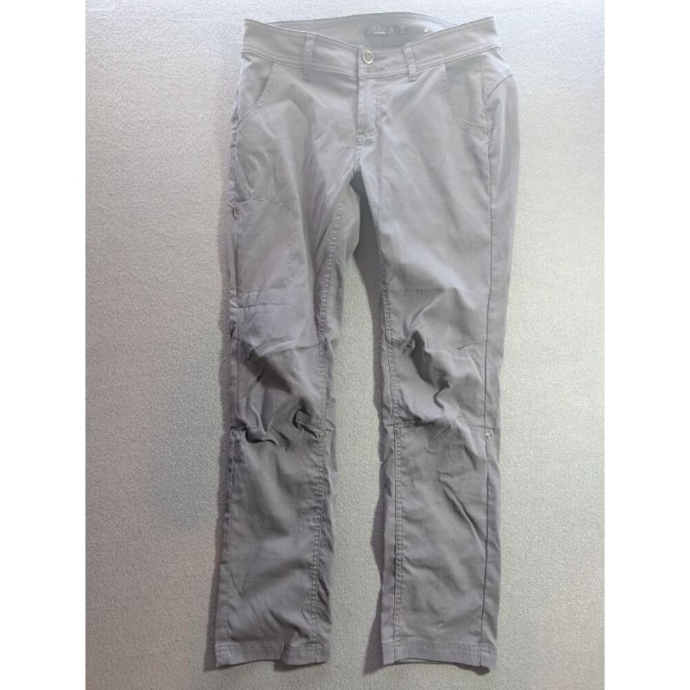 prAna Women's Hiking Pants Nylon Blend Grey Sz 6 Missing Bottom Button